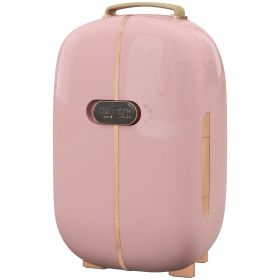 HOMCOM Skincare Fridge Portable 0.4 Cu. Ft Mini Fridge Timer Thermoelectric Cooler Refrigerator Beauty Makeup Cosmetics Pink