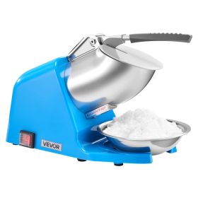 Commercial Ice Crusher 286LBS/H Electric Snow Cone Maker Shaved Ice Blue