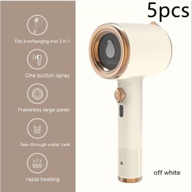 Mini Portable Handheld Garment Steamer Fabric Steam Iron For Clothes Travel Home Appliances Vertical US Plug Ironing Machine (Option: Beige-Eu-5PCS)