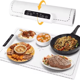 Electric Warming Tray, Food Heating Pad, Maximum Temperature Adjustable, Food Warmer, Portable Kitchen Utensil Pad (Color: White)