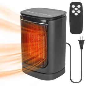 1500W Electric Space Heater Ceramic Heater Fan 90 Degree Oscillating Heating Fan With 3 Modes Remote Control Digital Display Tip-over Overheating (Color: Black)